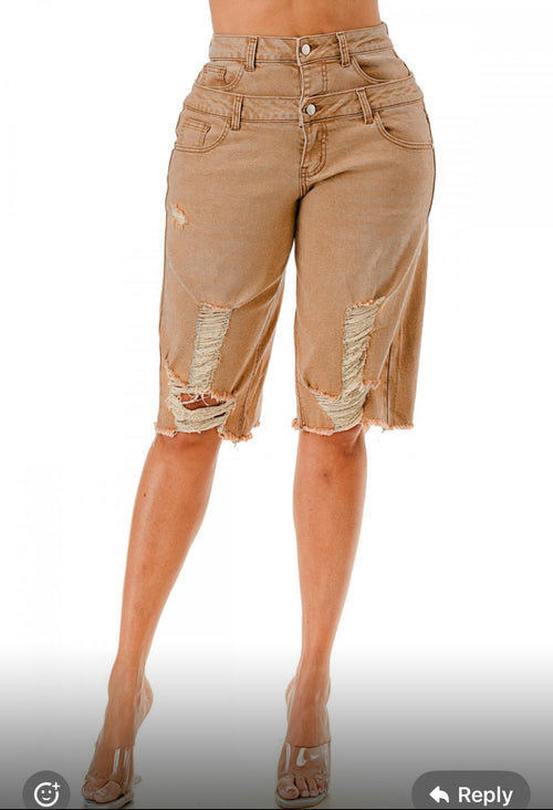 Denim Kahki Jorts